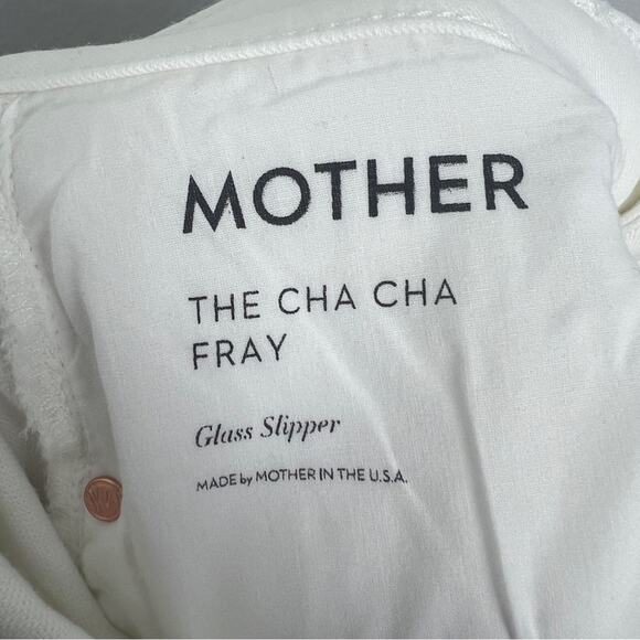 MOTHER | NEW The Cha Cha Fray in Glass Slipper White Flare Bell Jeans Neutral 31 - Picture 11 of 15